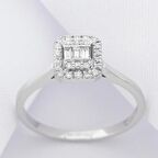 0.17 Karat Baget Pırlanta Yüzük  (H-I VS)